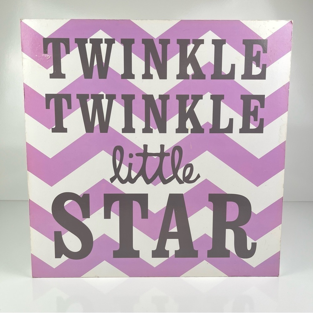 Twinkle Twinkle Little Star Chevron Wall Art Hanging Sign